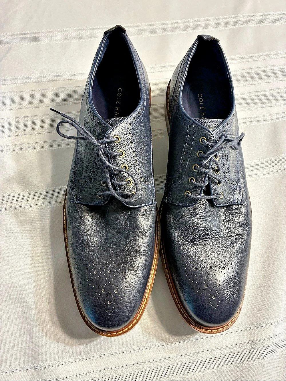 Cole Haan Grand OS Oxford Dress Shoes Blue US 12 menโs